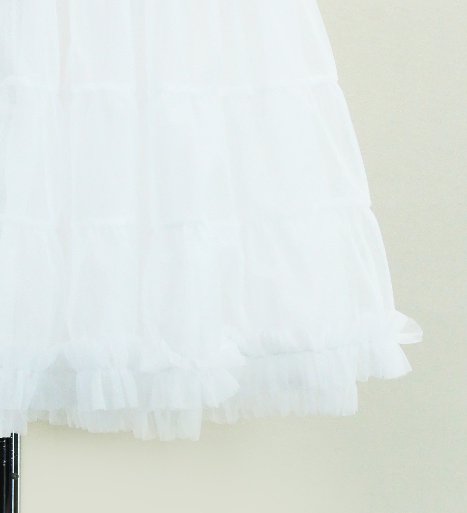 フラダンス リバーシブル カラーパニエ 約75cm丈 ホワイト 2960