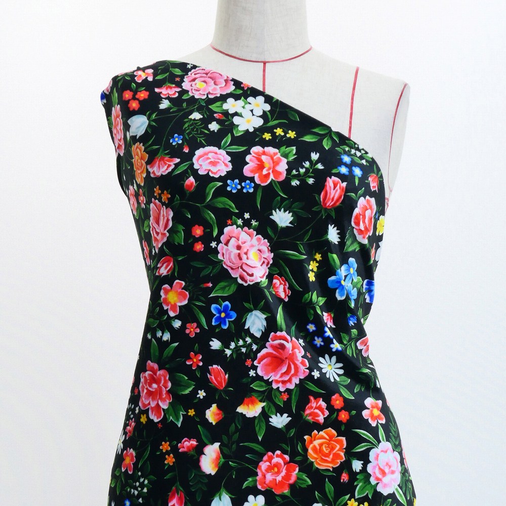 フラメンコ 新品 手作り軽量ファルダ ストレッチ 白青緑 花柄 フリーサイズ フラメンコ 新品 手作り軽量ファルダ ストレッチ 青緑 花柄