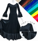 フラメンコ　ワンピース　伸びる生地　柄ワンピースのみ販売 フラメンコ ワンピース 伸びる生地 柄ワンピースのみ販売 - メルカリ