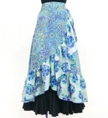 【美品 フラメンコ衣装】ブルー MAKIS COSTUMES ファルダ スカート 美品 フラメンコ衣装】ブルー MAKIS COSTUMES ファルダ スカート