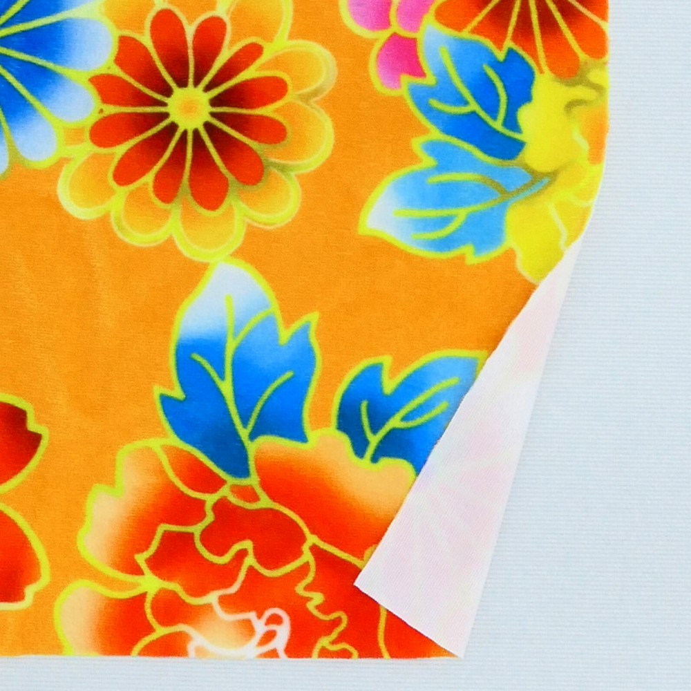和柄生地 菊＆牡丹＆松柄 選べる生地 オレンジ(橙) WA-001-OR kimono