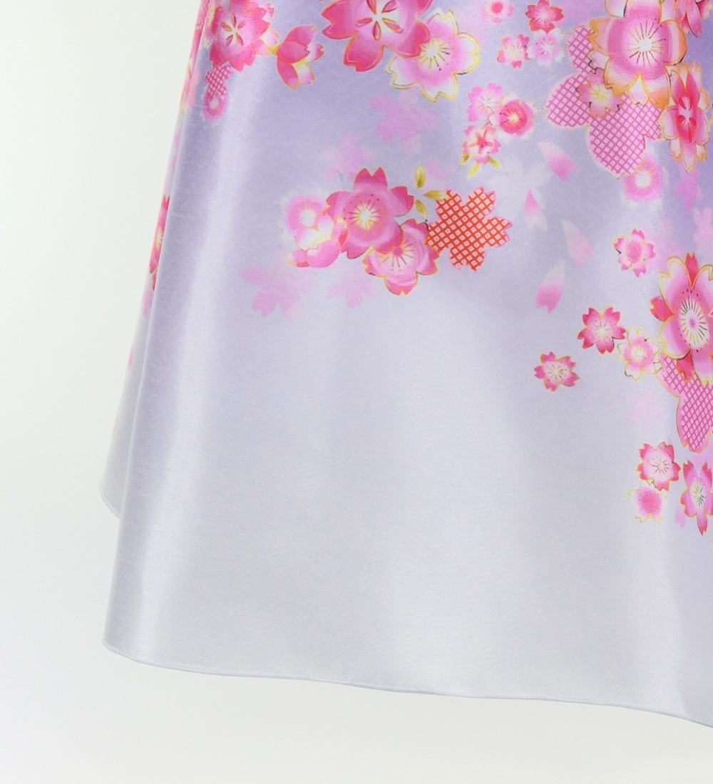 和柄ドレス ロング丈 桜 ライトパープル（薄紫） JW001lpu kimono