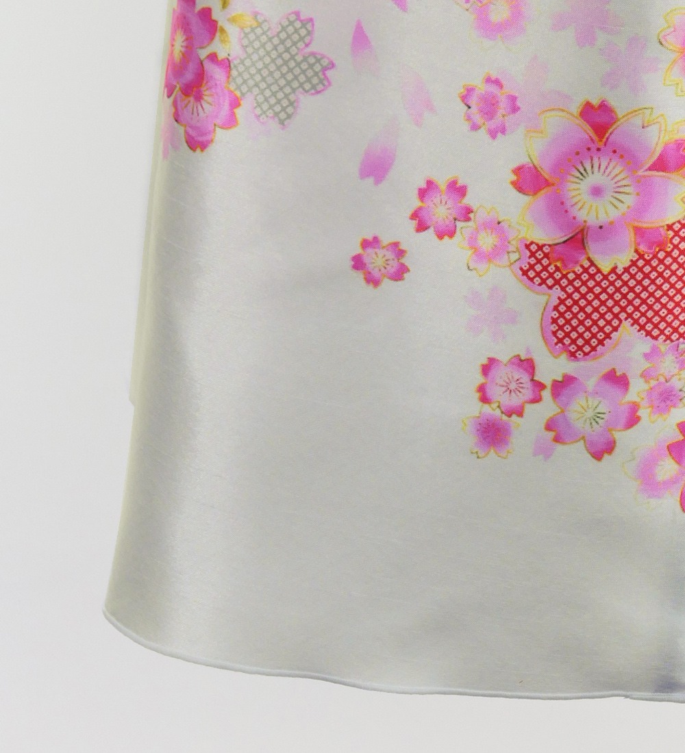 和柄ドレス ロング丈 桜 ブラック（黒） JW001bk kimono dress
