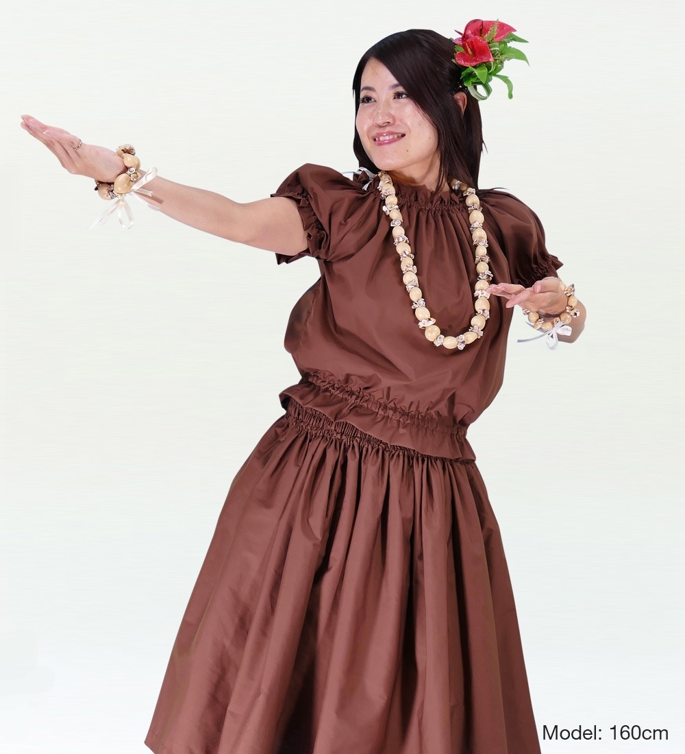 フラダンス ブラウス ブラウン LLサイズ 1665brLL