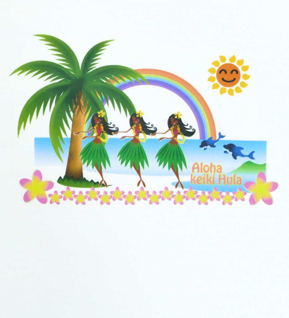 フラダンス ケイキtシャツ キッズ ホワイト C6w