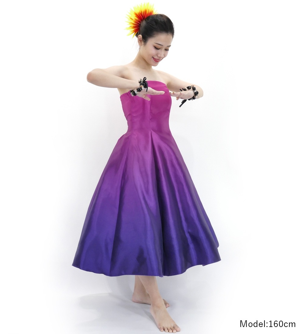 【美品 フラダンス衣装】パープル BLUE HEAVEN COMPANY ドレス ブルーヘヴンカンパニー