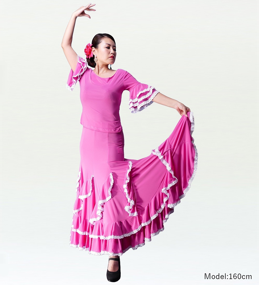 フラメンコ衣装】ワインレッド HERMOSA IBERIA ワンピース