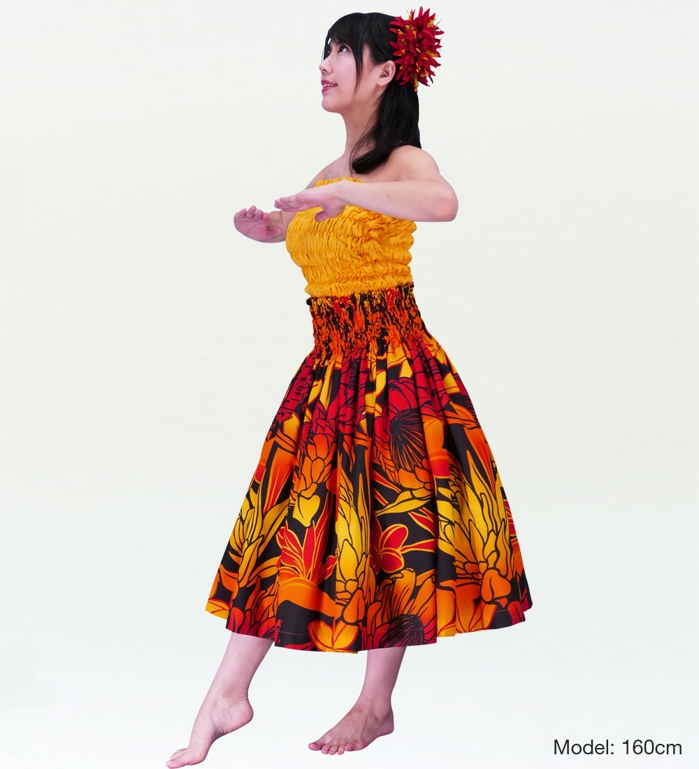 yasai☆フラダンス☆切り替えパウスカート☆ネイビー×ホワイト、オレンジ 0305027.jpg