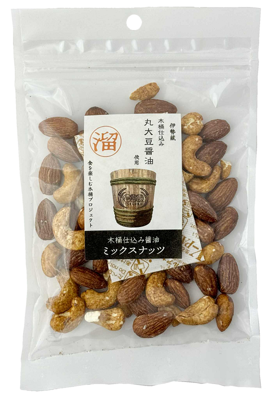 （丸大豆醤油）木桶仕込み醤油ミックスナッツ【醤油・味噌/発15/食品/】
