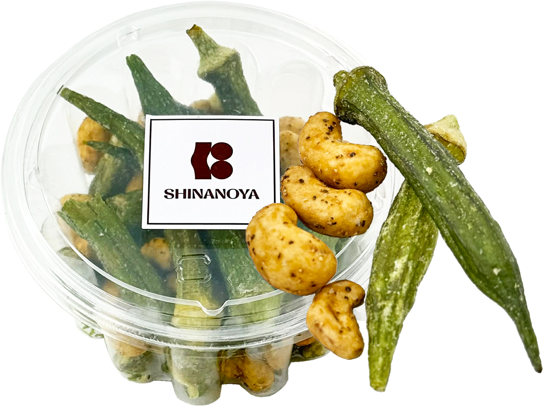 クラタペッパー&木桶醤油カシューxオクラチップス(120g)信濃屋 【発12/食品】