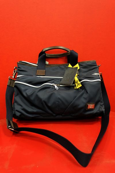 セール30%OFF GIACOMO VALENTINI インポート ブリーフケース ネイビー イタリア製 ショルダーバッグ ジャコモバレンティーニ画像1