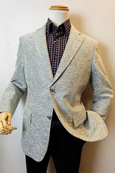 セール５０％ＯＦＦ ジーゲラン ジャケット グレー 秋冬アウトレット現品限り品 シルク100% メンズウェア GEEGELLAN画像１