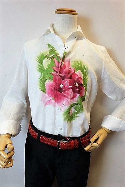 セール５０％ＯＦＦ ミラショーン カジュアルシャツ ホワイト春夏アウトレット現品限り品  麻１００％ メンズ服 mila schon画像１