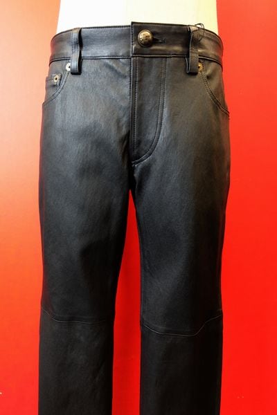 セール４０％ＯＦＦ レザーパンツ ブラック インポート レザージャケット メンズウェア ＰＲＡＮＤＩ画像１