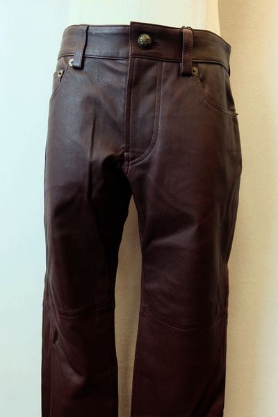 セール４０％ＯＦＦ レザーパンツ ワイン インポート レザージャケット 秋冬新作 メンズウェア ＰＲＡＮＤＩ画像１