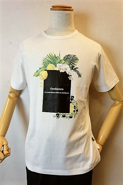 セール５０％ＯＦＦ オロビアンコ 半袖Ｔシャツ ホワイト 春夏アウトレット現品限り品 メンズウェア＆バッグ OROBIANCO画像１