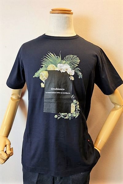 セール５０％ＯＦＦ オロビアンコ 半袖Ｔシャツ ネイビー 春夏アウトレット現品限り品 メンズウェア＆バッグ OROBIANCO画像１