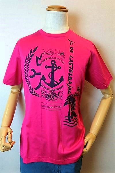 セール５０％ＯＦＦ カステルバジャック 半袖Ｔシャツ ピンク 春夏アウトレット現品限り品 メンズウェア ゴルフ CASTELBAJAC画像１