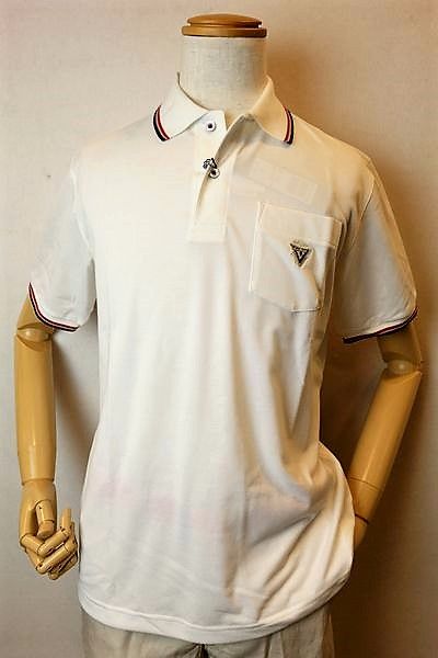 セール60%OFF カリーニ 半袖ポロシャツ オフホワイト 春夏アウトレット現品限り品 メンズウェア carini画像1