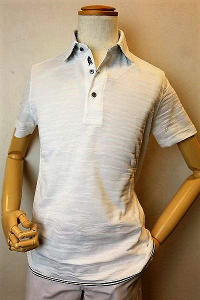 セール50%OFF ラウラフェリーチェ・ビアネロ 半袖ポロシャツ ホワイト 春夏アウトレット現品限り品 メンズウェア LauraFelice画像1