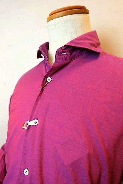 セール３５％ＯＦＦ POGGIANTI ポッジャンティ カジュアルシャツ ワイン オールシーズンインポート品 イタリア製 メンズウェア画像１