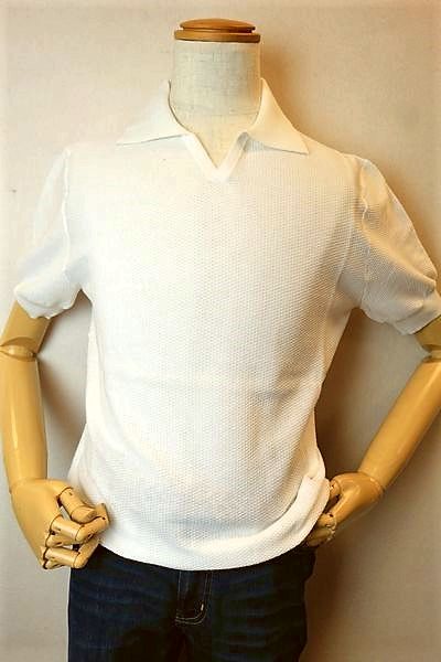 セール35%OFF HOSIO オジオ 半袖ポロシャツ ホワイト 春夏インポート品 イタリア製 半袖ニットポロ メンズウェア画像1