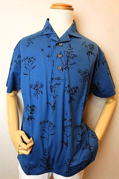 セール５０％ＯＦＦ ラウラフェリーチェ Laura Felice 半袖ポロシャツ ブルー 春夏アウトレット現品限り品 メンズウェア画像１