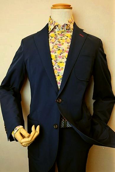 ラウラフェリーチェ Laura Felice ストレッチジャケット ネイビー 春夏新作 メンズウェア パターンオーダー承り品画像１