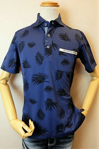 セール50%OFF コードビー CODE:B 半袖ポロシャツ ブルー 春夏アウトレット現品限り品 カットソー バラシ メンズウェア画像1