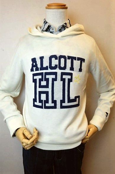 1円/秋冬/Alcott Hill/Lサイズ/ウール100％ニット ジャガード ボーダー風 クルーネック 長袖セーター 新品 日本製/黒/ブラック/c635/ セール 30%OFF ALCOTT HILL アルコットヒル ニット メンズ