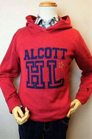セール50%OFF アルコットヒル Alcott hill パーカー レッド 秋冬アウトレット現品限り品 ニットパーカー メンズウェア画像1