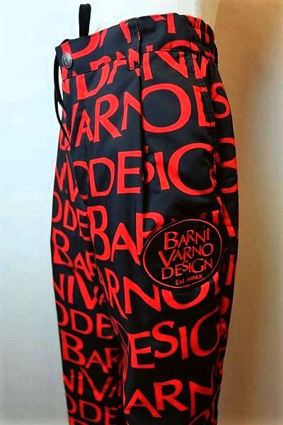 セール５０％ＯＦＦ バーニヴァーノ BARNIVARNO 中綿入りイージーパンツ ブラックレッド 秋冬アウトレット現品限り品 カジュアルパンツ メンズウェア画像１