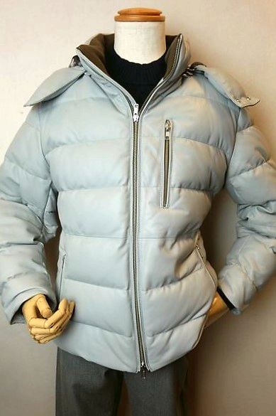 ラウラフェリーチェ Laura Felice レザーダウンジャケット グレー 秋冬パターンオーダー承り品 メンズウェア画像１