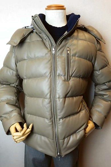 ラウラフェリーチェ Laura Felice レザーダウンジャケット グレーベージュ 秋冬パターンオーダー承り品 メンズウェア画像1