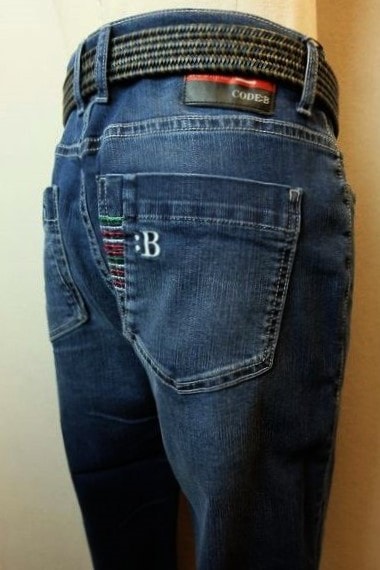 セール35%OFF コードビー CODE:B ジーンズ ブルー オールシーズン定番品 ストレッチデニム メンズウェア画像1