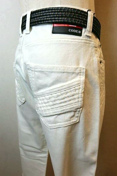 セール10%OFF コードビー CODE:B ジーンズ ホワイト オールシーズン品 ストレッチデニム バラシ メンズウェア画像1