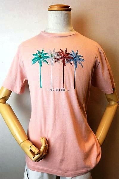 セール５０％ＯＦＦ アルコットヒル Alcott hill 半袖Ｔシャツ サーモンピンク 春夏アウトレット現品限り品 アンジェロ スラブ生地 メンズ服画像１