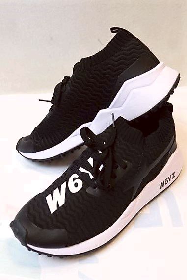 ウィズ W6YZ スニーカー ブラック オールシーズンインポート品 イタリア ニットスニーカー メンズシューズ画像1