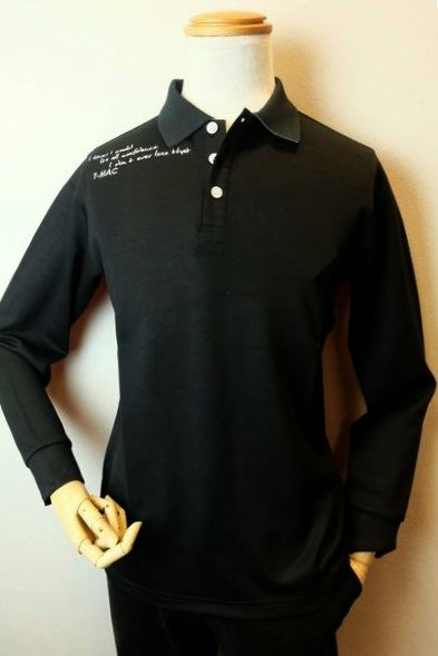 セール３５％ＯＦＦ T-MAC ティーマック 長袖ポロシャツ ブラック 秋冬アウトレット現品限り品 ゴルフ アメリカ カットソー メンズウェア画像１