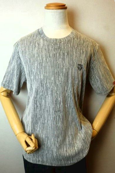セール35%OFF コードビー CODE:B 半袖Tシャツ グレー 春夏アウトレット現品限り品 カットソー ジャガード バラシ メンズウェア画像1