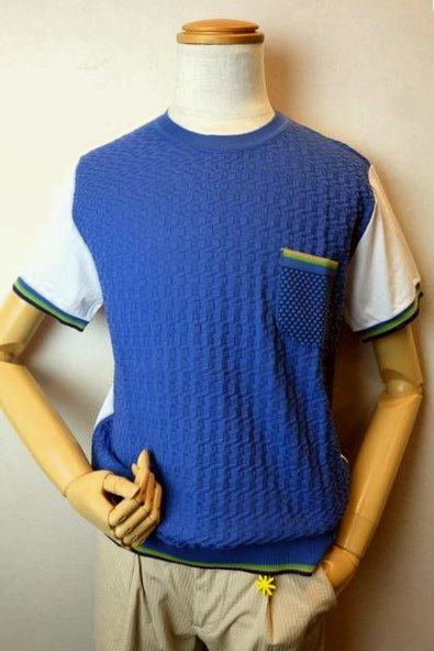 BOB ボブ 半袖Ｔシャツ ブルー 春夏インポート品 イタリア製 カットソー ニット メンズウェア画像１