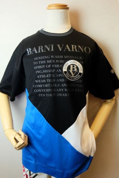 セール50%OFF バーニヴァーノ BARNIVARNO 半袖Tシャツ ブラック 春夏アウトレット現品限り品 カットソー メンズウェア画像1