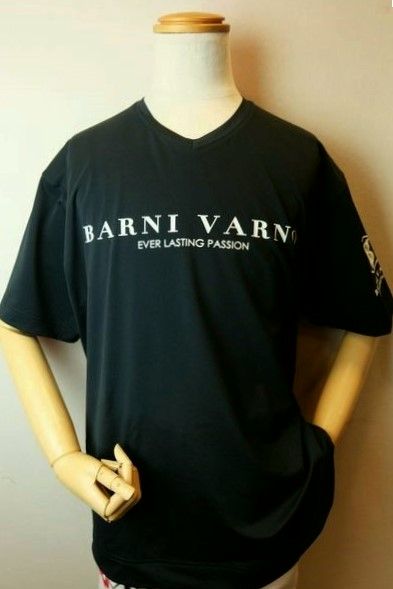 セール５０％ＯＦＦ バーニヴァーノ BARNIVARNO 半袖Ｔシャツ ブラック 春夏アウトレット現品限り品 カットソー ストレッチ メンズウェア画像１