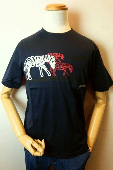セール５０％ＯＦＦ ガルバス GARBASUS 半袖Ｔシャツ ネイビー 春夏アウトレット現品限り品 アンジェロアクティブ ゼブラ メンズウェア画像１