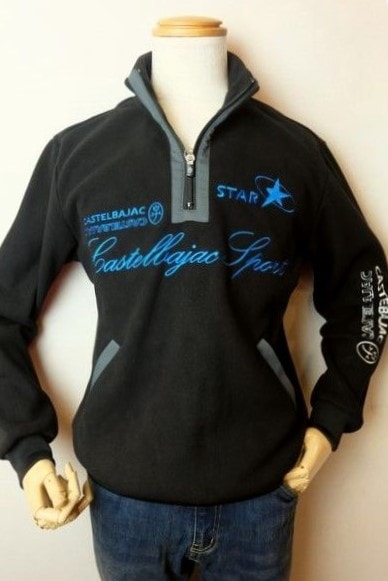 セール35%OFF カステルバジャック CASTELBAJAC トレーナー ブラック 秋冬新作 カットソー 裏ベロア ゴルフ メンズウェア画像1