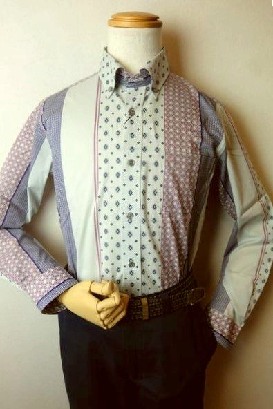 セール５０％ＯＦＦ ヴィンチ VINCI カジュアルシャツ グレー 春夏新作 ボタンダウンカラー メンズウェア ヴィンチ服画像１