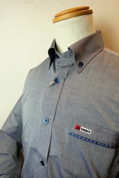 セール50%OFF ヴィンチ VINCI カジュアルシャツ ブルー 春夏新作 ボタンダウンカラー メンズウェア ヴィンチ服画像1