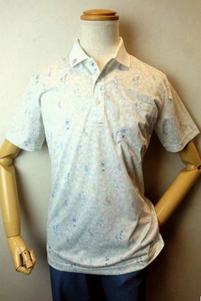 セール35%OFF ミラショーンスポーツ milaschon 半袖ポロシャツ ホワイト 春夏新作 ムーミン 吸汗速乾 カットソー メンズウェア画像1