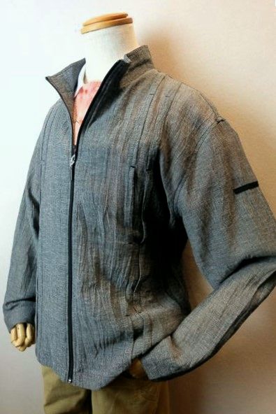 セール50%OFF ヴィンチ VINCI ブルゾン グレー 春夏新作 綿麻シーチング生地 メンズウェア ヴィンチ服画像1