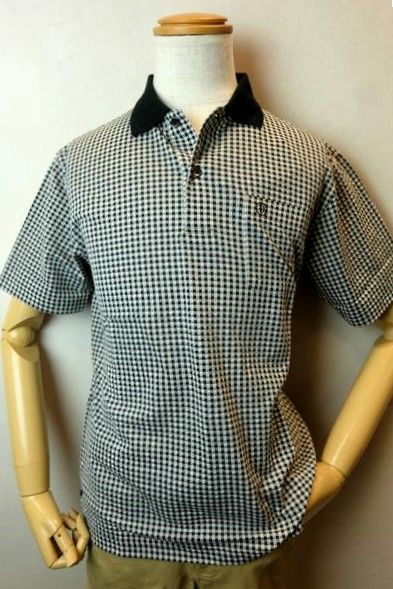 セール５０％ＯＦＦ ヴィンチ VINCI 半袖ポロシャツ ブラック 春夏新作 カットソー シアサッカー メンズウェア ヴィンチ服画像１